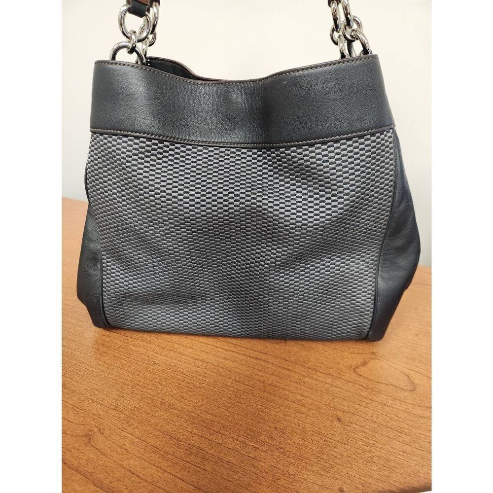 Coach Legacy Jacquard Lexy Black Canvas 3 Compartments Shoulder Bag - Picture 6 of 10